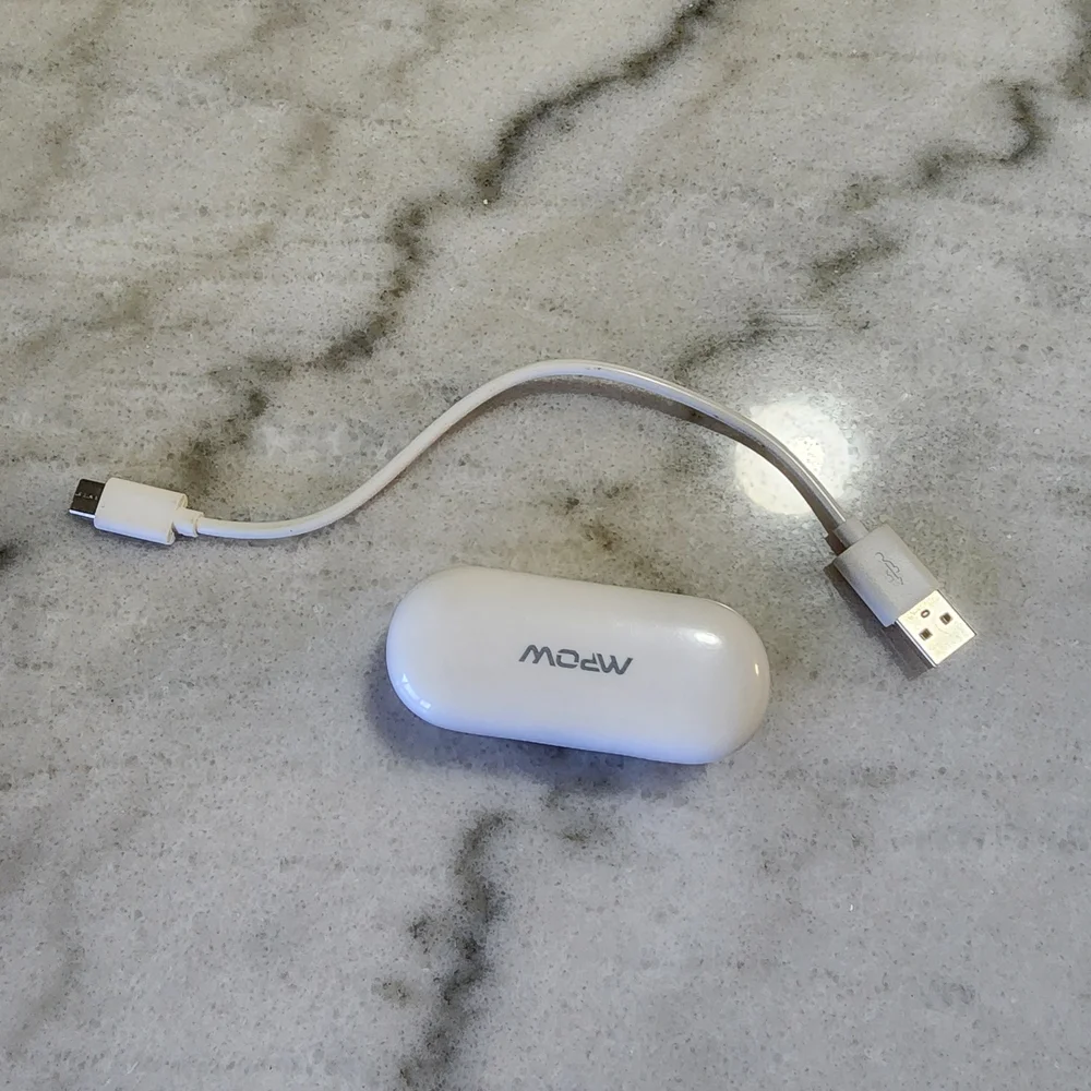 Sleek White Wireless Earbuds with Charging Case